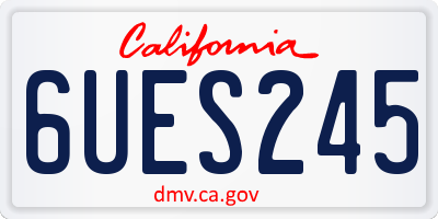 CA license plate 6UES245