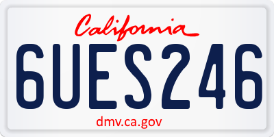 CA license plate 6UES246