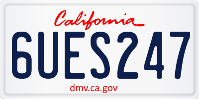 CA license plate 6UES247