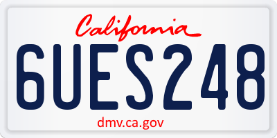 CA license plate 6UES248