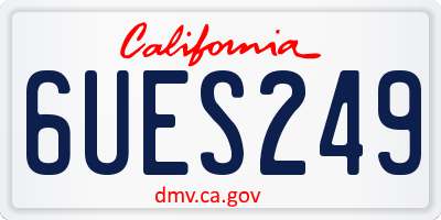 CA license plate 6UES249
