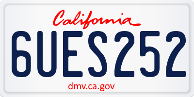 CA license plate 6UES252