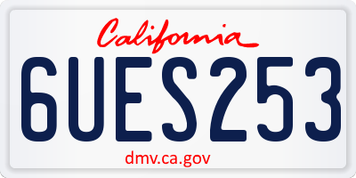 CA license plate 6UES253