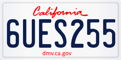 CA license plate 6UES255