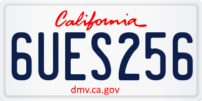 CA license plate 6UES256