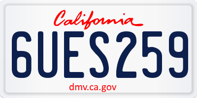 CA license plate 6UES259