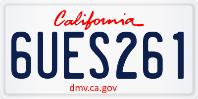 CA license plate 6UES261