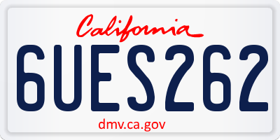 CA license plate 6UES262