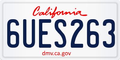 CA license plate 6UES263