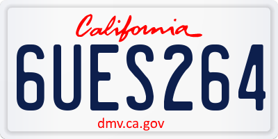 CA license plate 6UES264