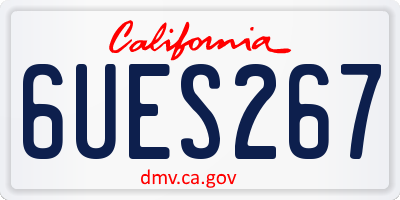 CA license plate 6UES267
