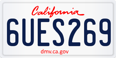 CA license plate 6UES269