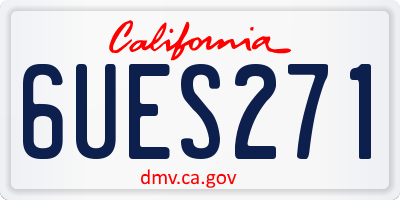 CA license plate 6UES271
