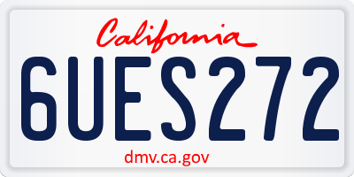CA license plate 6UES272
