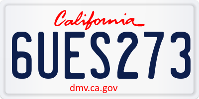 CA license plate 6UES273