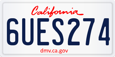 CA license plate 6UES274