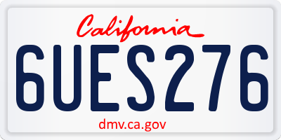 CA license plate 6UES276