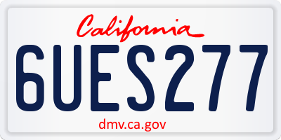 CA license plate 6UES277