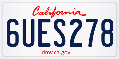 CA license plate 6UES278