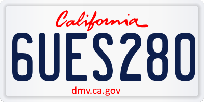 CA license plate 6UES280