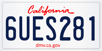 CA license plate 6UES281