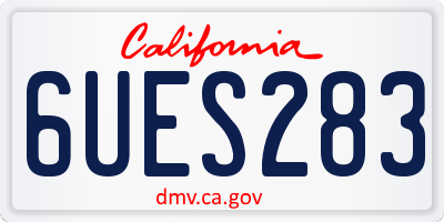 CA license plate 6UES283
