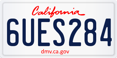 CA license plate 6UES284