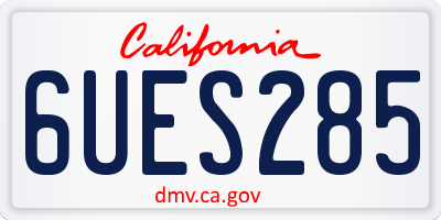 CA license plate 6UES285