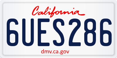 CA license plate 6UES286
