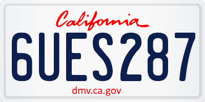 CA license plate 6UES287