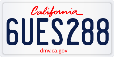 CA license plate 6UES288