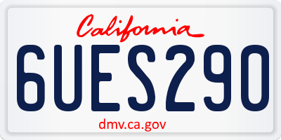 CA license plate 6UES290