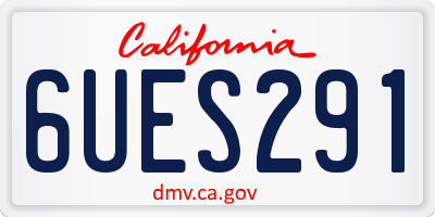 CA license plate 6UES291