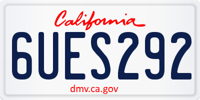 CA license plate 6UES292