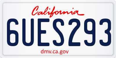 CA license plate 6UES293