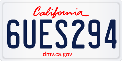 CA license plate 6UES294