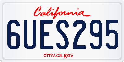 CA license plate 6UES295