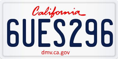 CA license plate 6UES296