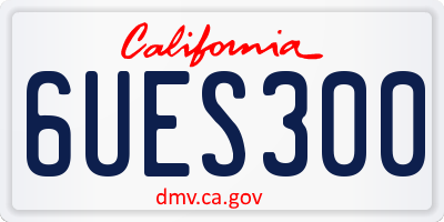 CA license plate 6UES300