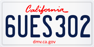 CA license plate 6UES302