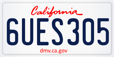 CA license plate 6UES305