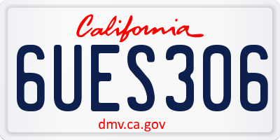 CA license plate 6UES306