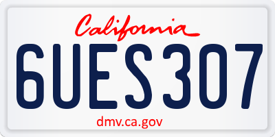 CA license plate 6UES307