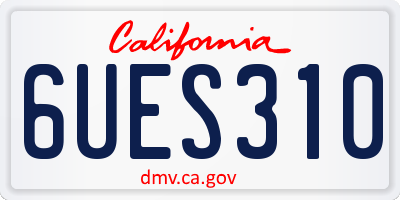 CA license plate 6UES310