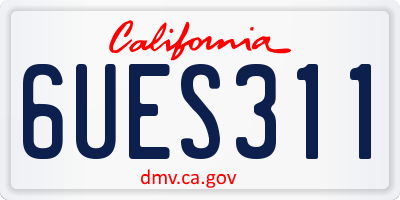 CA license plate 6UES311