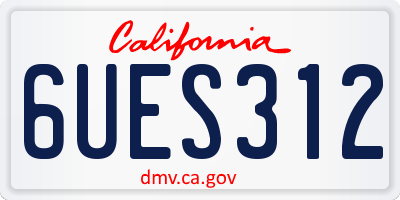 CA license plate 6UES312