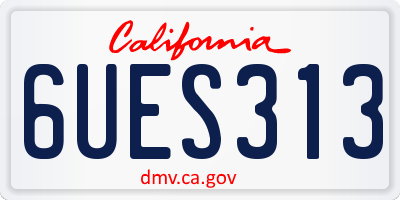 CA license plate 6UES313