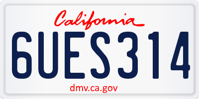 CA license plate 6UES314