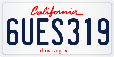 CA license plate 6UES319