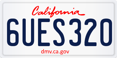 CA license plate 6UES320